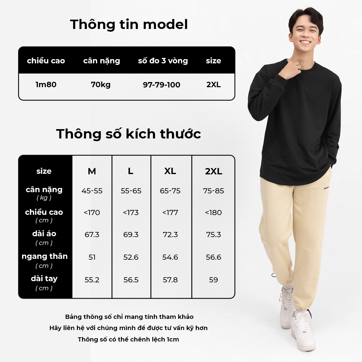 Áo dài tay vạt bầu THE 1992 Sweater basic nam
