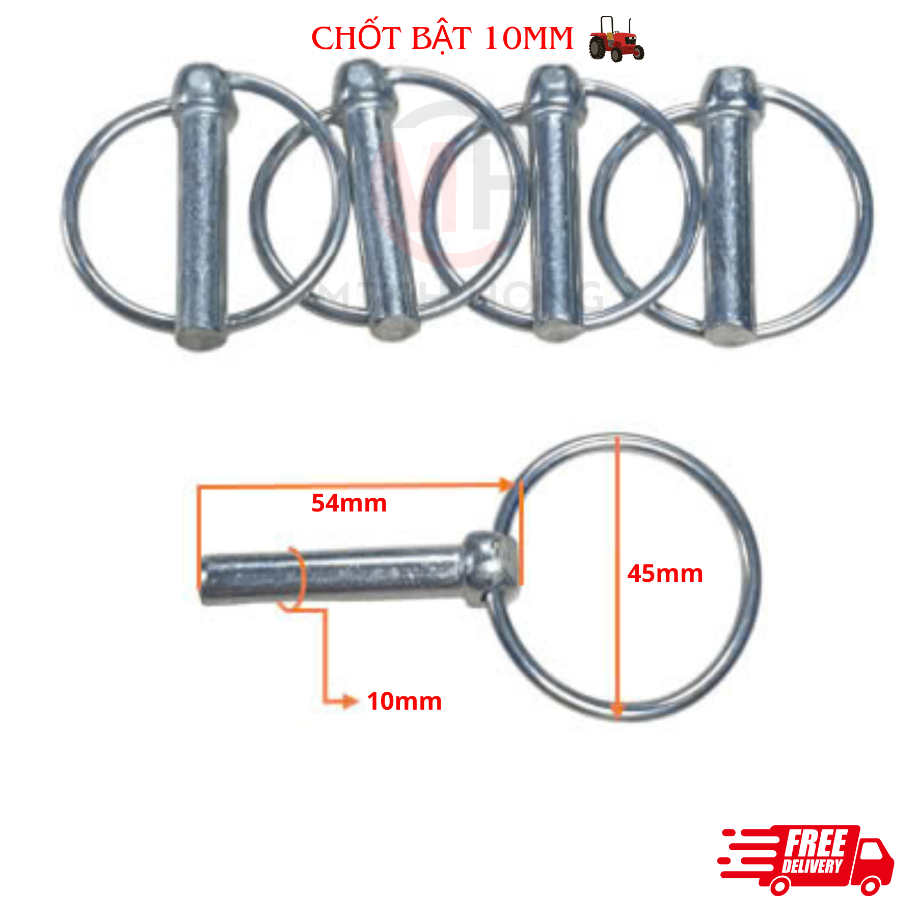 10 Chốt bật ( chốt khóa) gắn kiếm dàn cày 10mm ( hàng nhập) [10 chốt/ bịch]