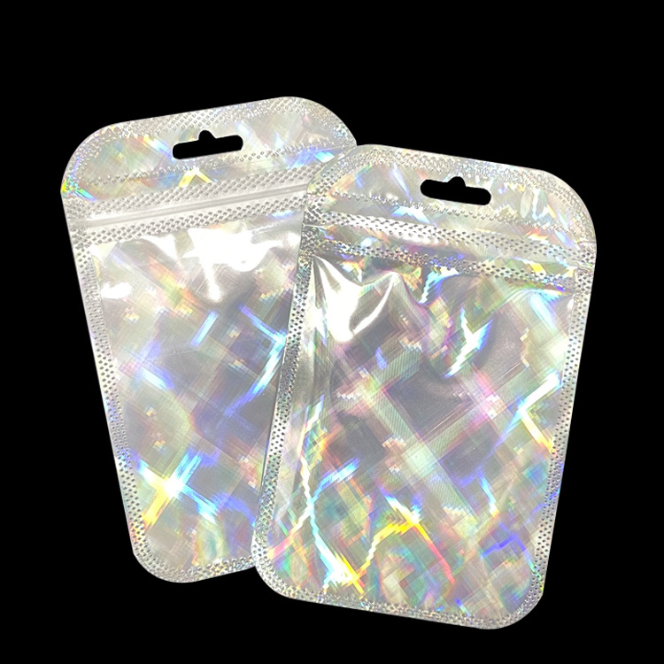 Túi zip hologram ca rô bạc