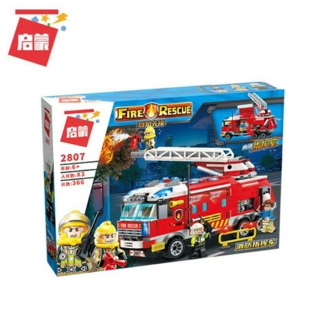 Bộ lego Enlighten 2807 mô hình lắp ráp xe cứu hỏa.