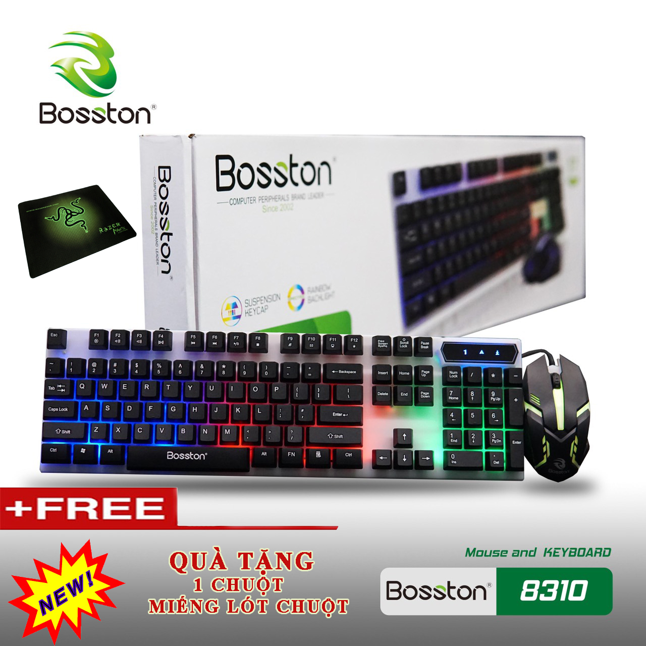 [HCM](TẶNG CHUỘT + MIẾNG LÓT LỚN)Bàn Phím Cơ GamingBàn Phim Cơ Giá Rẻđắt hơnBàn Phím Bosston Chính Hãng cao cấp 2020 thiết kế sang trọng với nhiều màu sắc độc đáo cá tính.