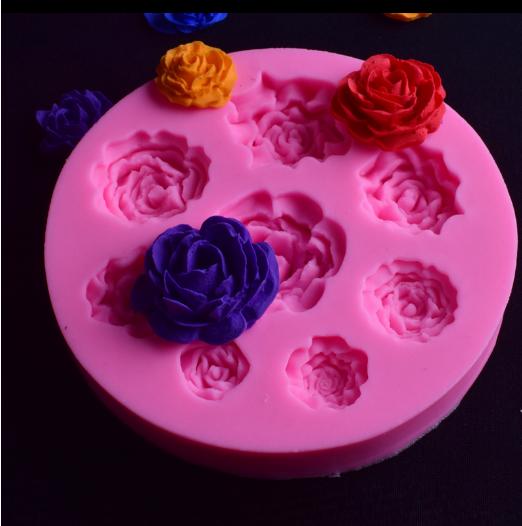 Khuôn rau câu silicon 3D 8 hoa hồng