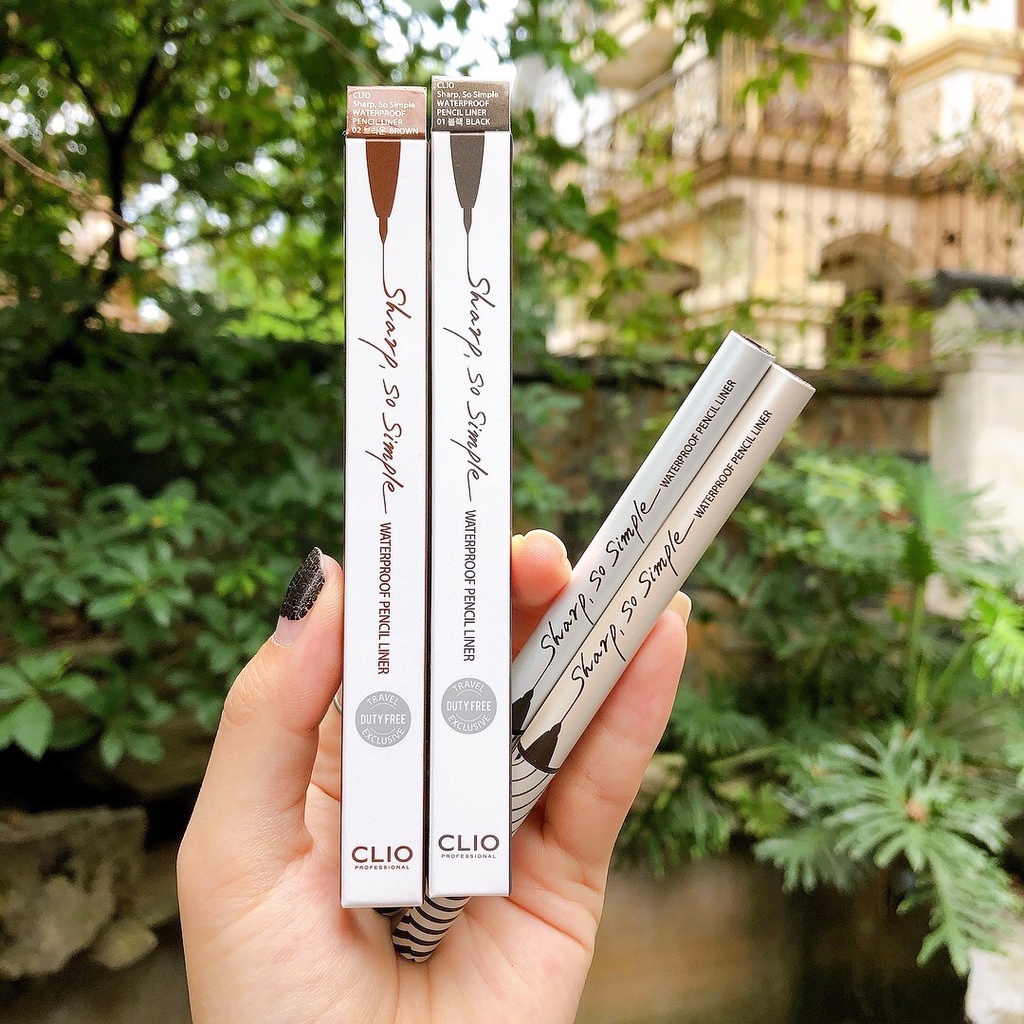 Chì kẻ mắt Clio siêu mảnh Sharp So Simple Waterproof Pencil Liner