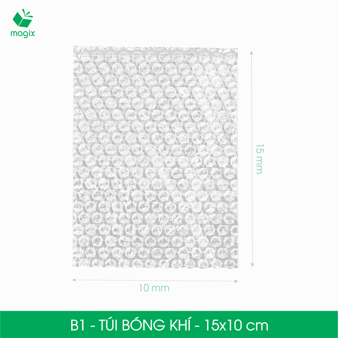 B1 - 15x10 cm - 25 Túi bóng khí chống sốc đóng hàng - Túi gói hàng, bọc chống sốc, xốp chống sốc