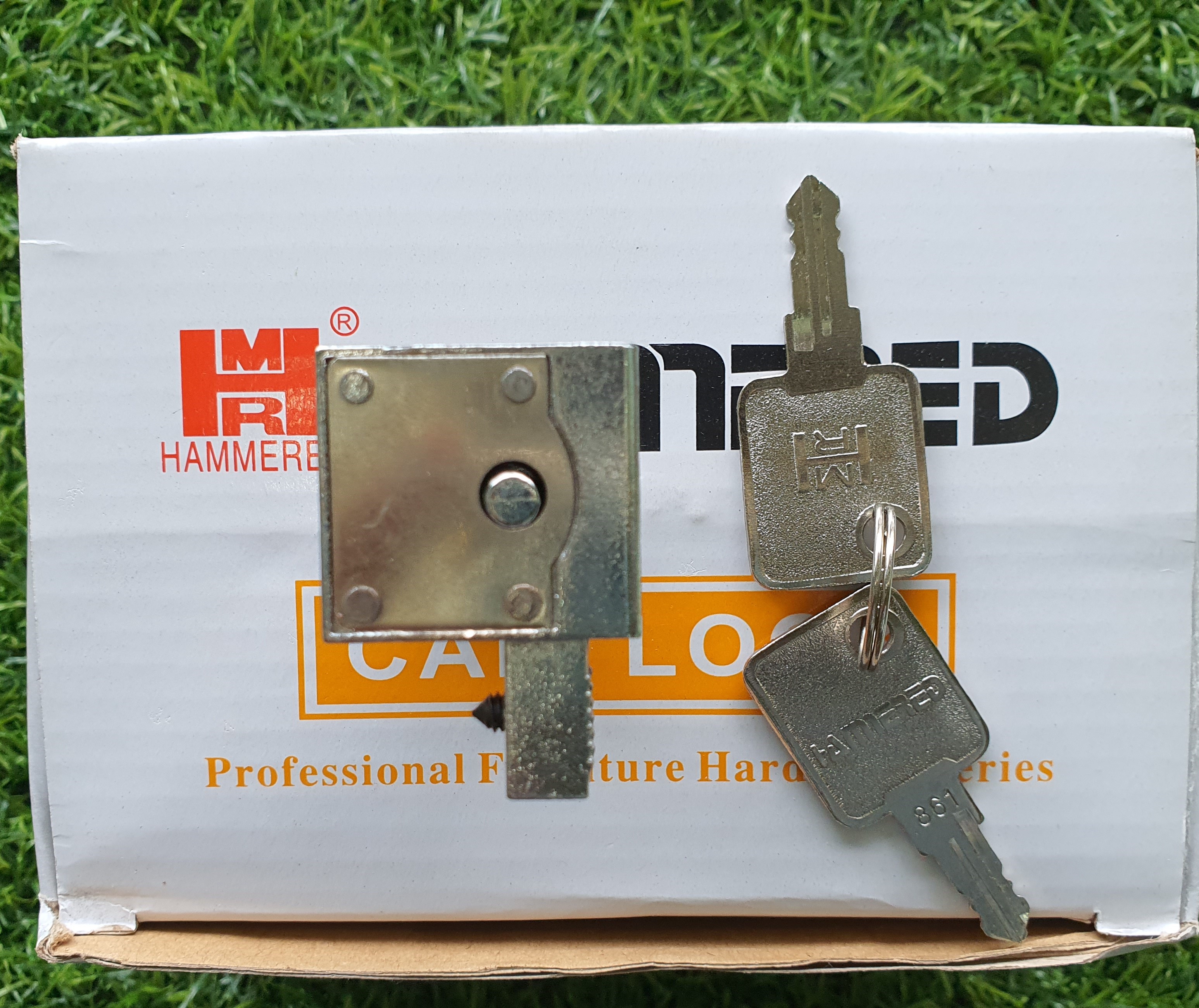 Khóa nhấn cửa lùa tủ kiếng một chiều Hammered