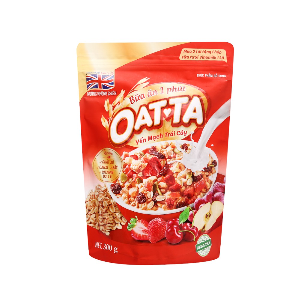 YẾN MẠCH OATTA 300GR (không kèm sữa) - Trái cây