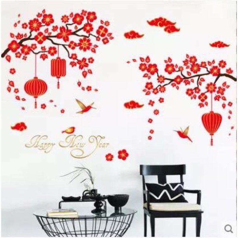 Decal dán tường, dán kính trang trí tết 2024( nhiều mẫu)