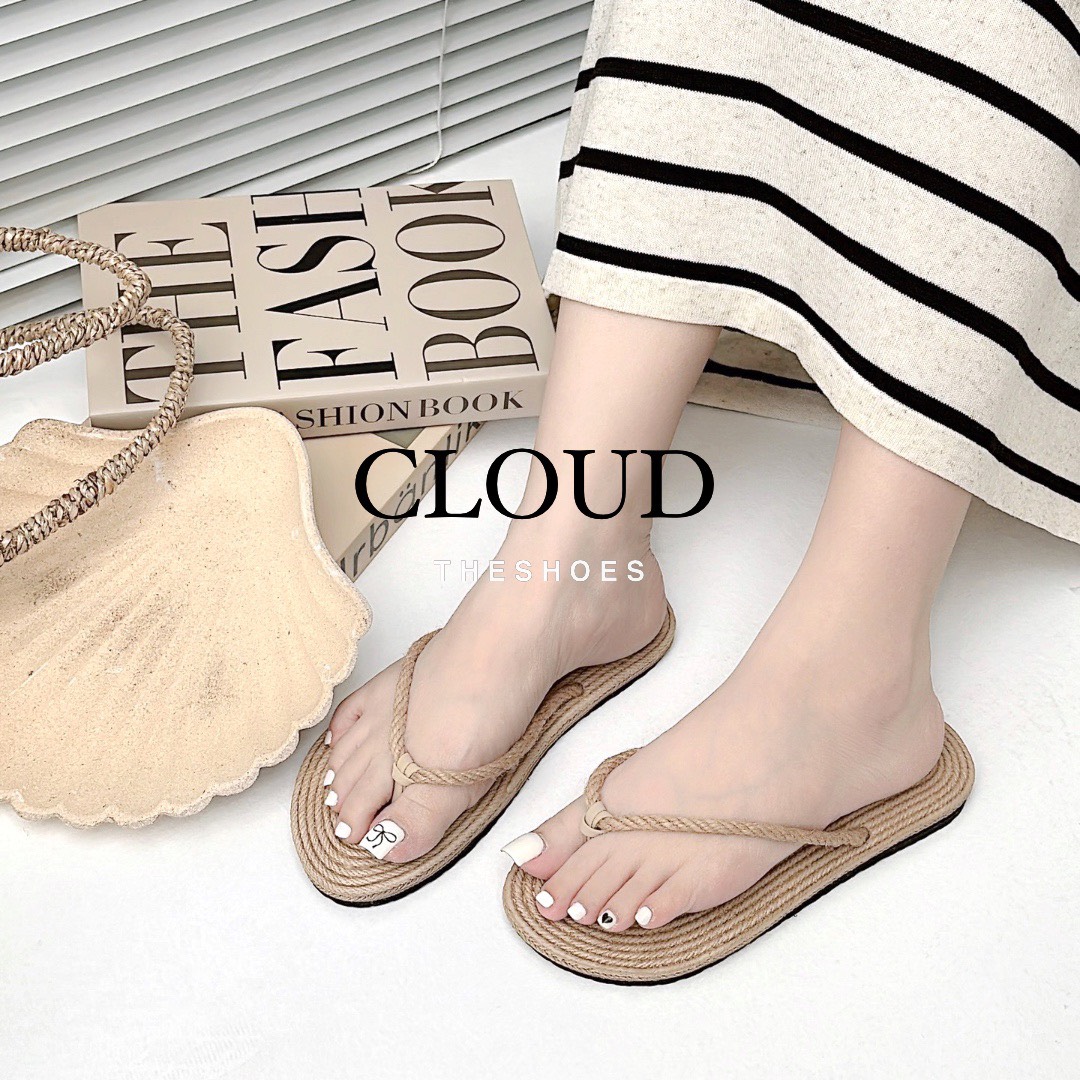 Dép đi biển giả cói thời trang dễ mang cho nữ Cloud the shoes