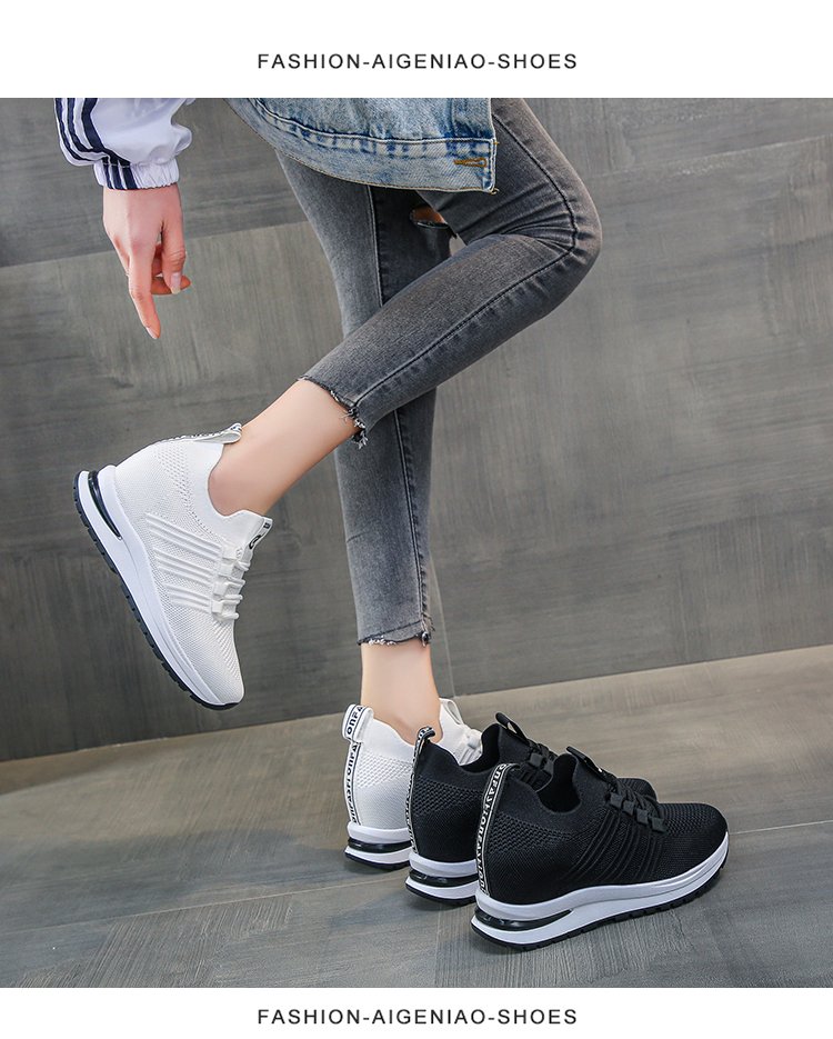 Giày thể thao nữ độn đế 7 phân chất co giãn ôm chân đi êm tăng chiều cao năng động hack dáng đi làm đi chơi, Lisa M48