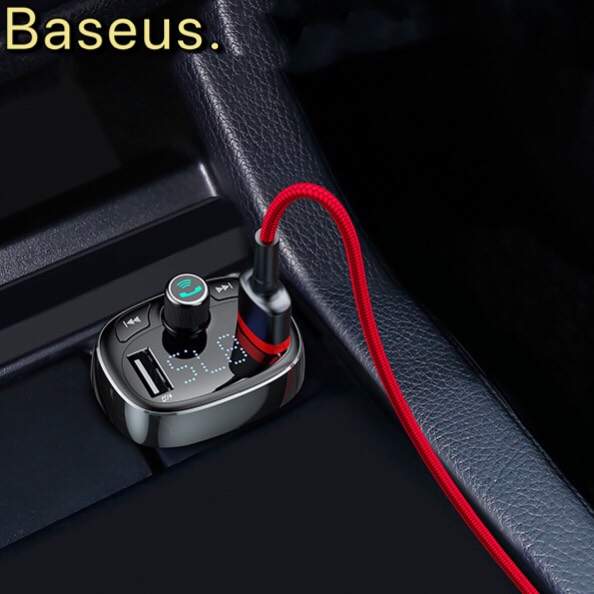 Tẩu nghe nhạc Bluetooth trên ô tô, hỗ trợ đàm thoại rảnh tay- Tẩu sạc điện thoại 5 trong 1 cao cấp baseus