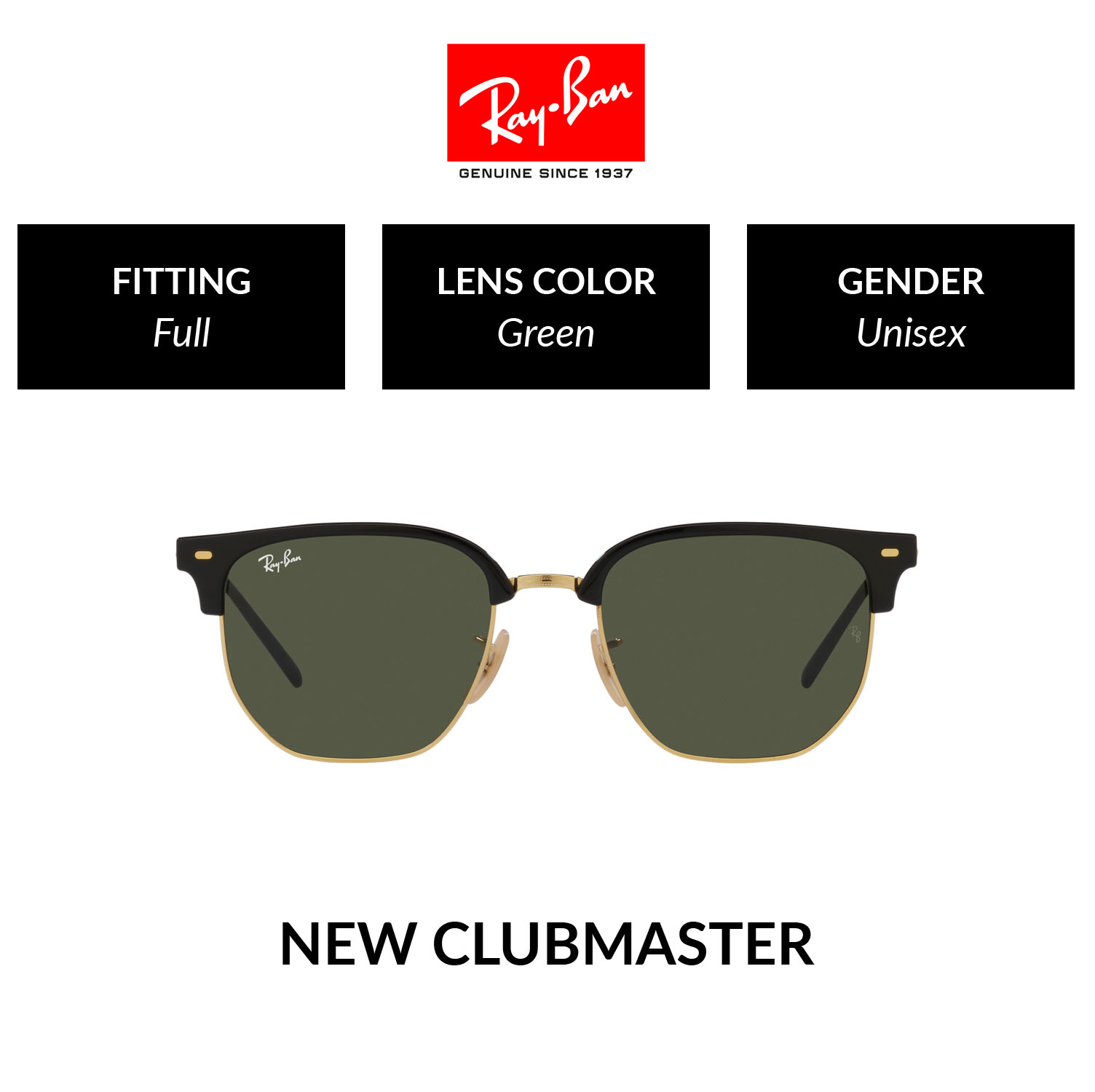 Mắt kính ray-ban new clubmaster - rb4416f 601/31 size 55 - kính mát