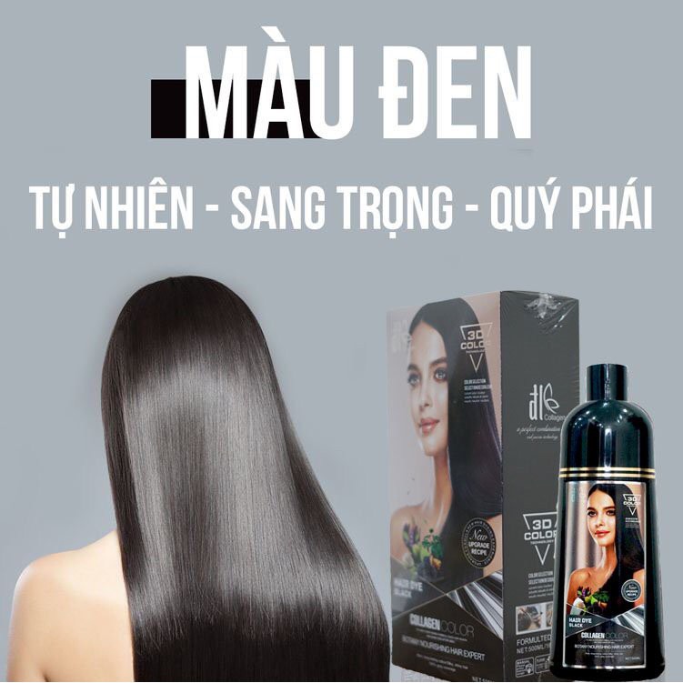 Dầu Gội Đen Hoặc Nâu Phủ Tóc Bạc ĐL Collagen 500ML chính hãng
