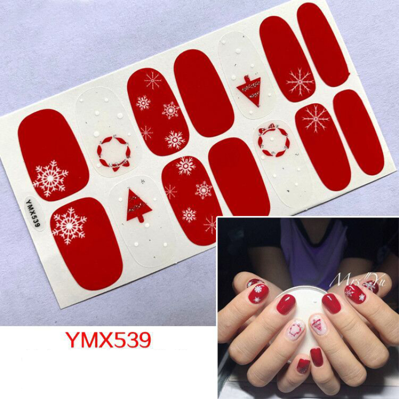 Bộ nail sticker dán móng tay trang trí nghệ thuật 3D dịp Noel giáng sinh xinh xắn YMX532-550 chống thấm nước