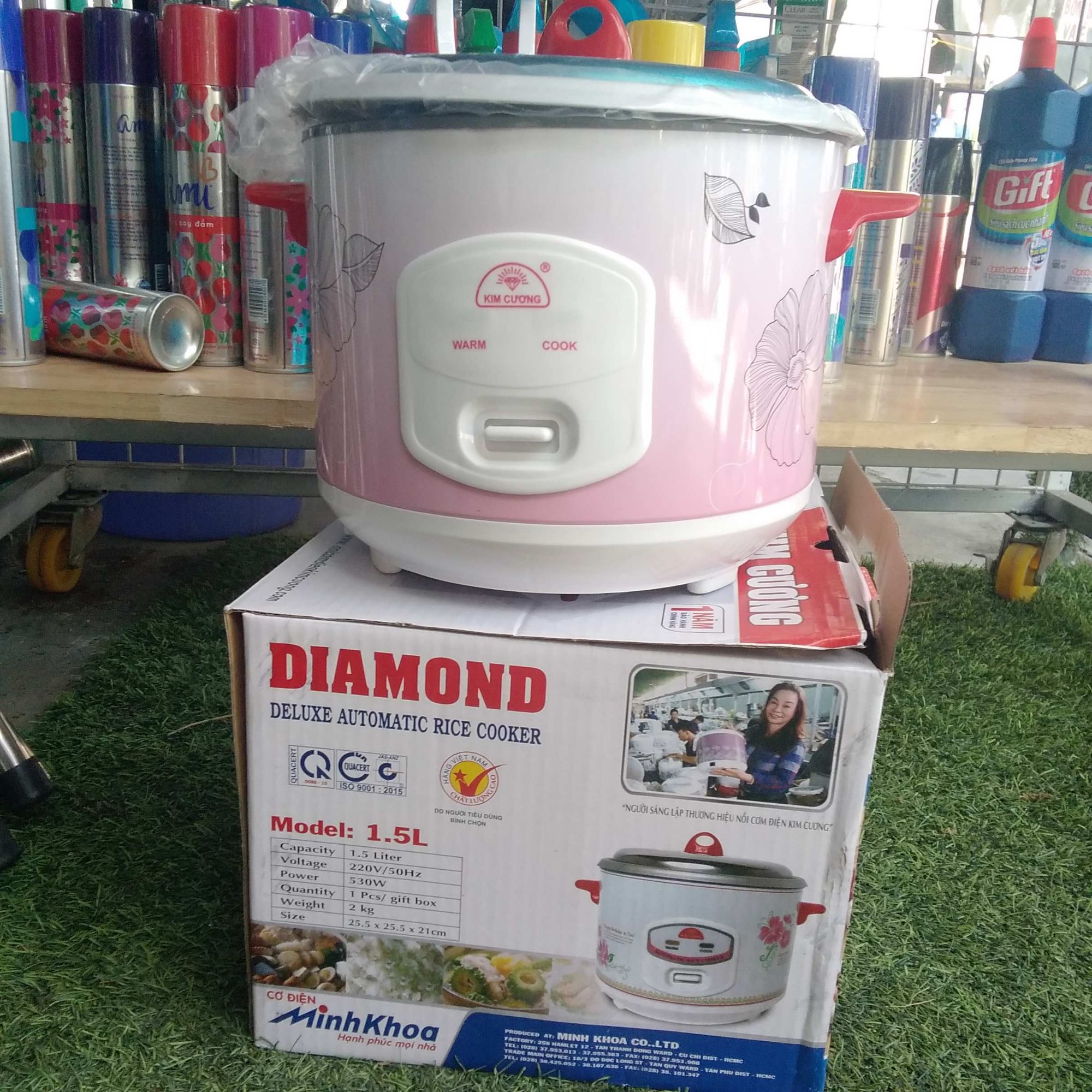 Nồi Cơm Điện Kim Cương nắp rồi 0.6L
