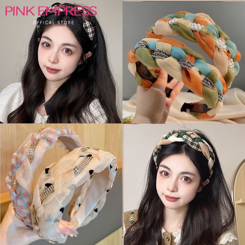 Băng đô cài tóc PINK EMPRESS bản rộng thời trang Hàn Quốc-INTL