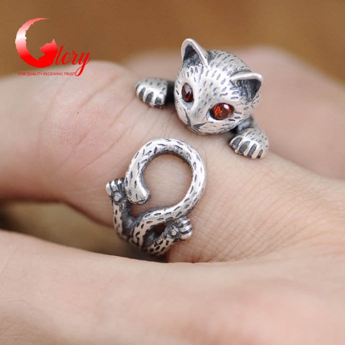 [HCM]Nhẫn nam nữ cá tính hình đầu linh miêu siêu dễ thương  phong cách Hàn Quốc hiện đại(FREE SIZE) G466655