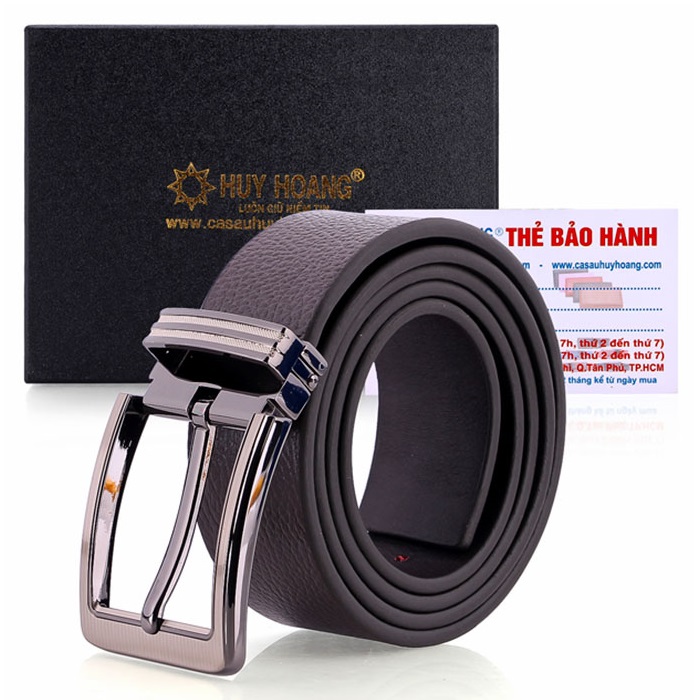 Thắt lưng nam da bò  đầu kim màu nâu HK4109