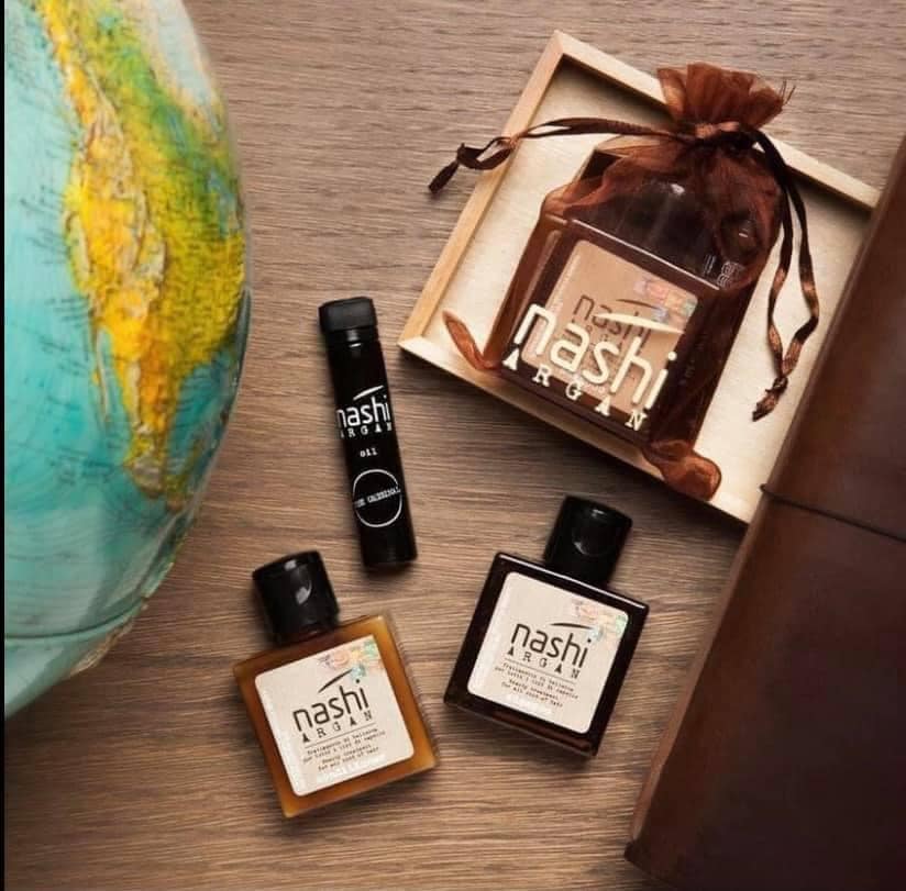 Bộ Dầu gội, dầu xả, tinh dầu Nashi Argan Mini