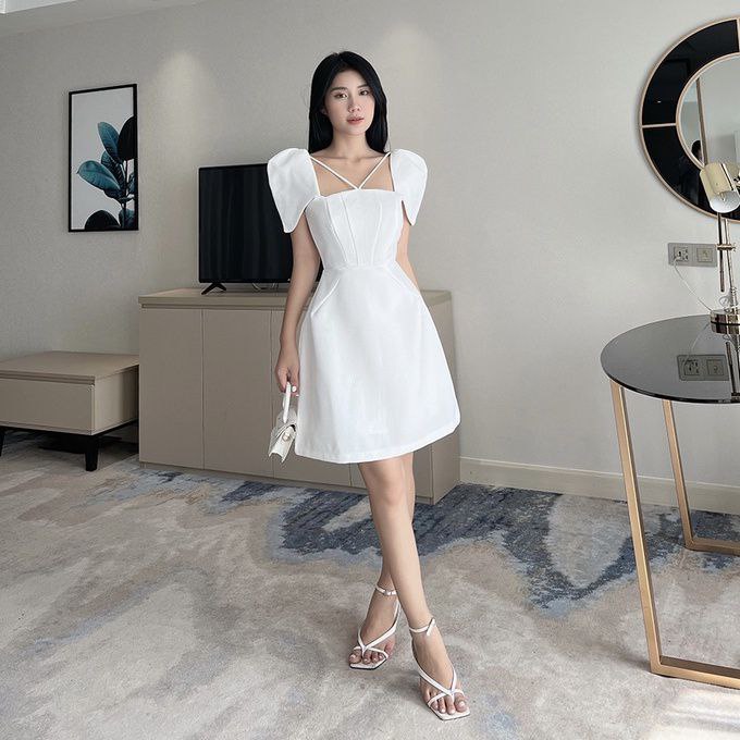 LIKEHER - ĐẦM DỰ TIỆC D02 ĐẦM XÒE CHÉO DÂY