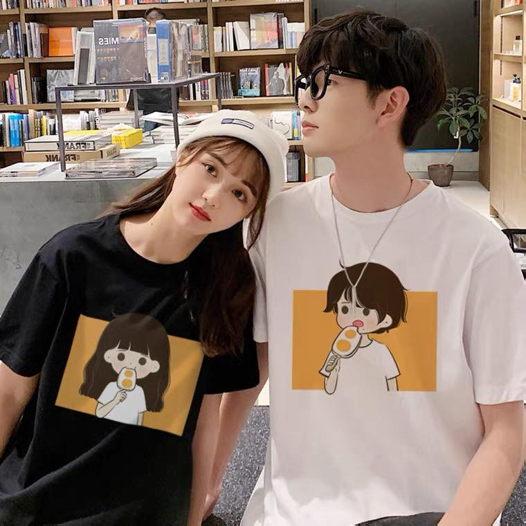 ÁO ĐÔI NAM NỮ IN HÌNH CUTE DỄ THƯƠNG