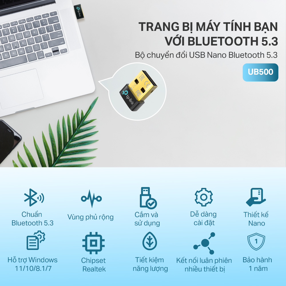Bộ Chuyển Đổi Bluetooth TP-Link UB500 / UB500 Plus USB Bluetooth 5.3- Hãng phân phối chính thức