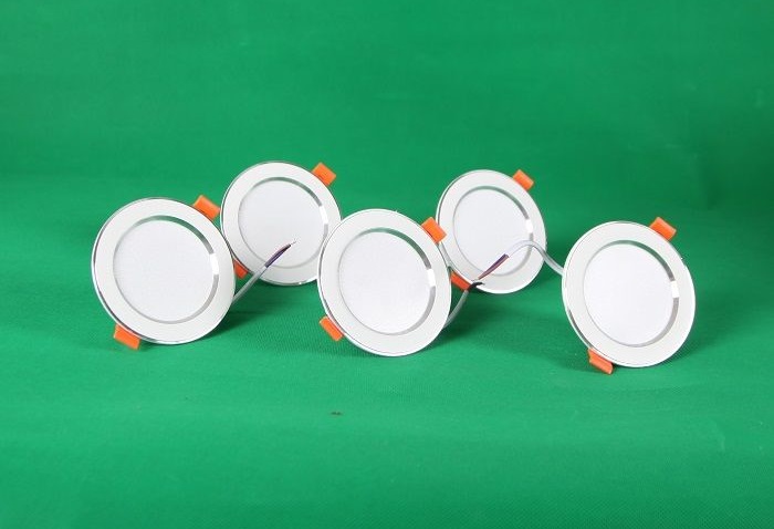 Combo 5 Đèn Led âm trần đổi màu 3w viền vàng, viền bạc, đèn mắt trâu, đèn phòng ngủ, đèn trang trí