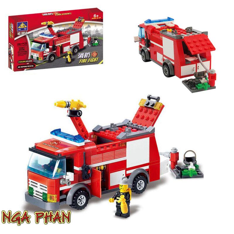 Xe cứu hỏa 206 chi tiết city lego kazi đồ chơi xếp hình lắp ráp