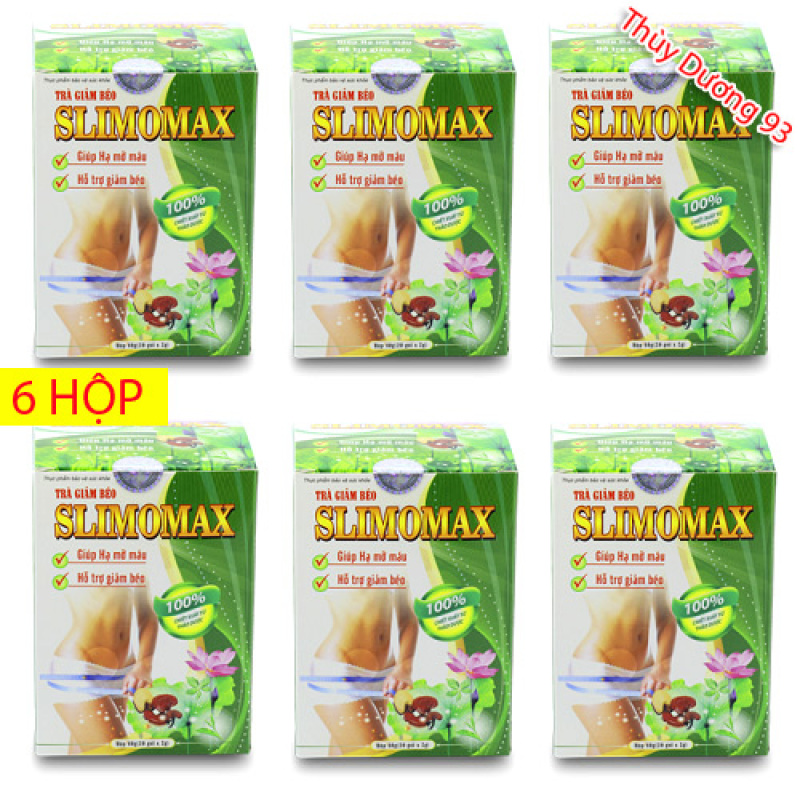 Liệu trình 6 hộp Trà giảm béo Slimomax Học Viện Quân Y (20 gói x 6) giúp giảm mỡ máu, giảm cân hiệu quả và an toàn giá rẻ