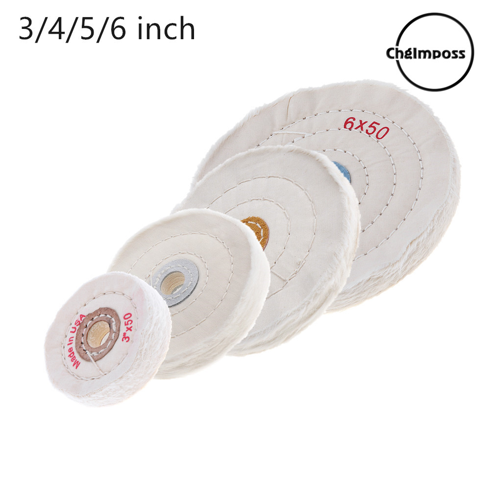 ChgImposs 3 Inch/4 Inch/5 Inch/6Inch Cotton Buffing Wheel Disc Cloth Polishing Cleaning Pad Buffer for Metal Polishing / Car Polishing