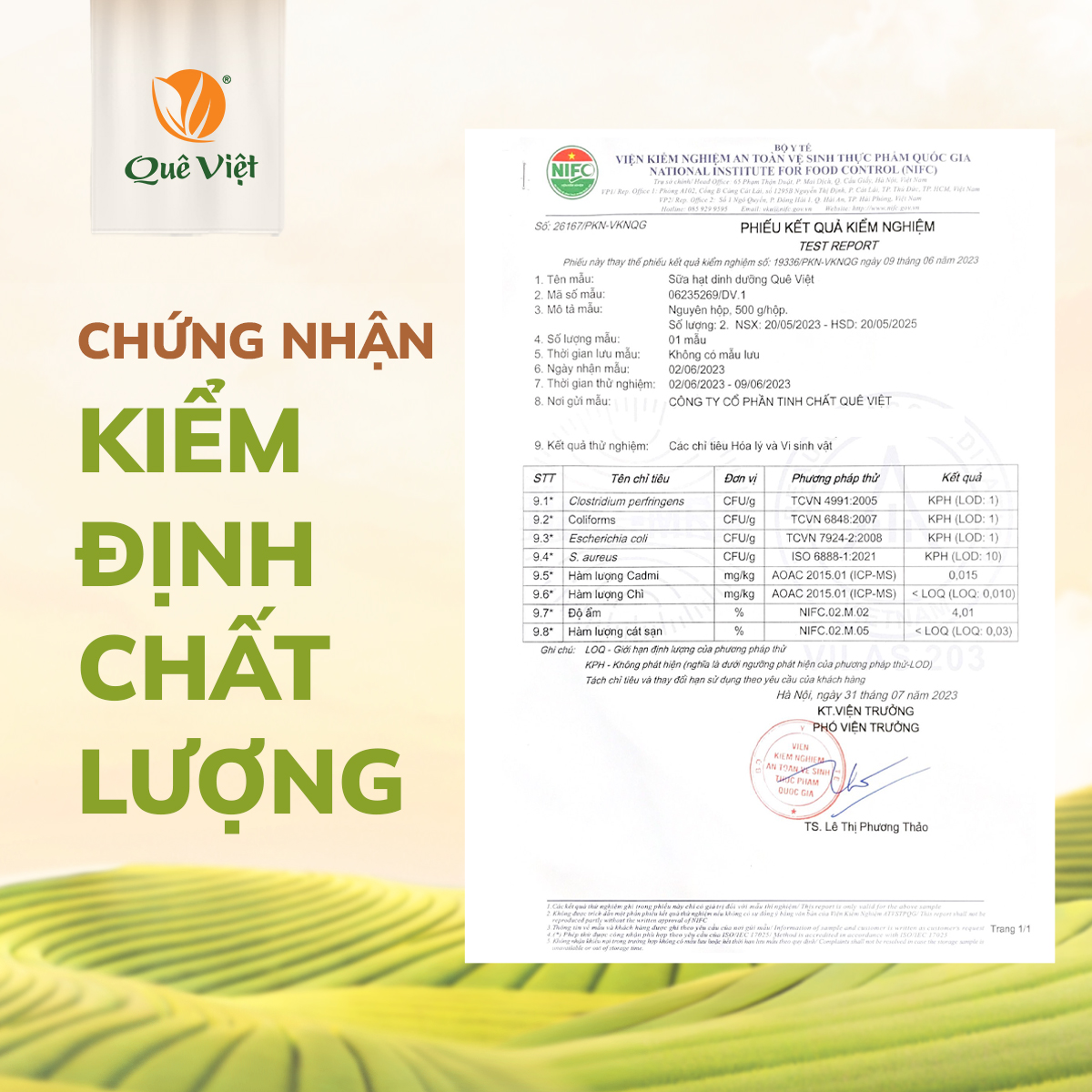 Sữa hạt dinh dưỡng Quê Việt (Lon 500G)
