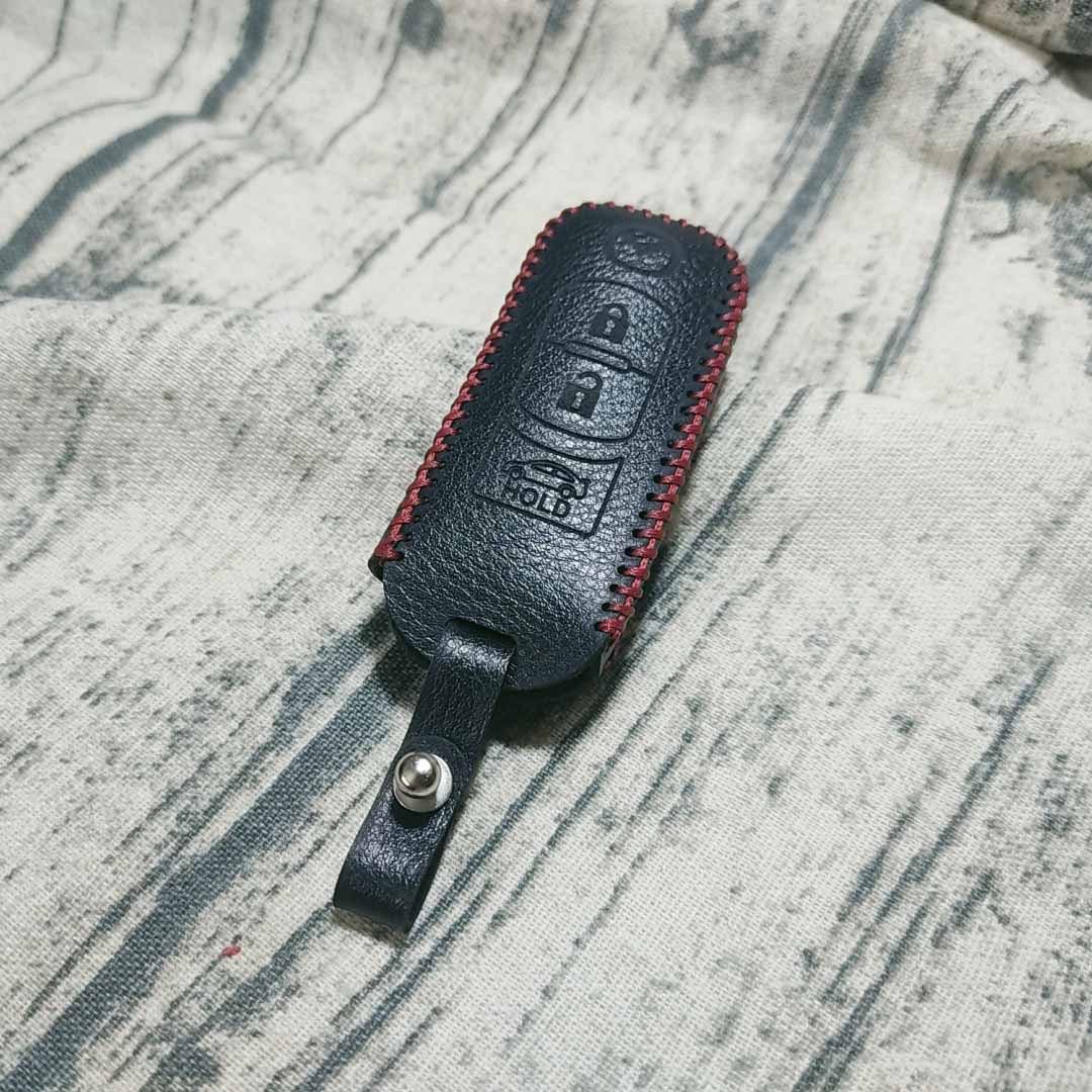 Bao da 3 nút chìa khóa smartkey xe hơi Mazda (Màu đen)