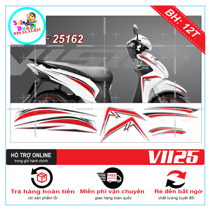 TEM XE VISION, TEM RỜI VISION 2016 1125 DÁN XE TRẮNG