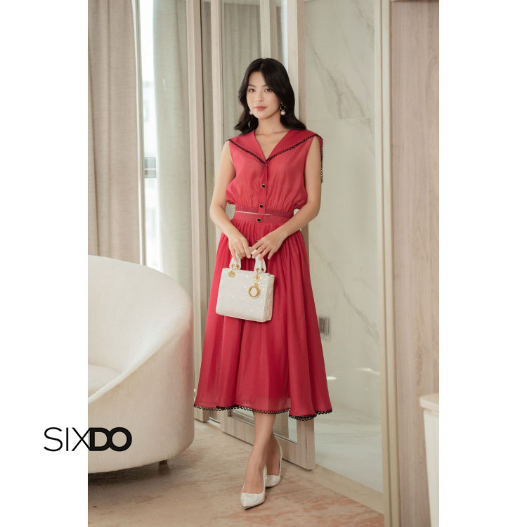 Áo nữ tơ organza cổ V SIXDO (V-neck Top)