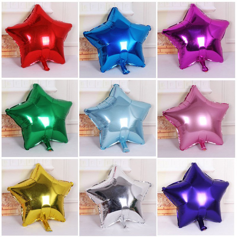 Bóng bay sinh nhật ngôi sao trái tim nhiều kích cỡ happykid bongnstt