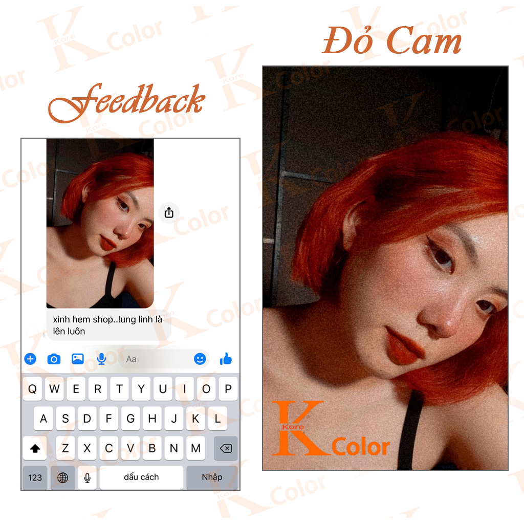 Thuốc nhuộm tóc ĐỎ CAM - ORANGE RED Kcolor