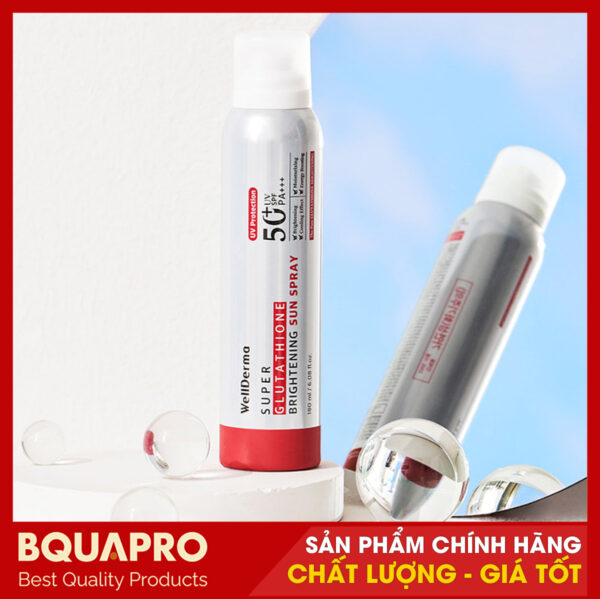 Xịt chống nắng Wellderma Super Glutathione