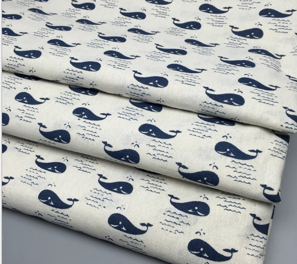 [HCM]VẢI BỐ/VẢI CANVAS HỌA TIẾT CÁ HEO XANH