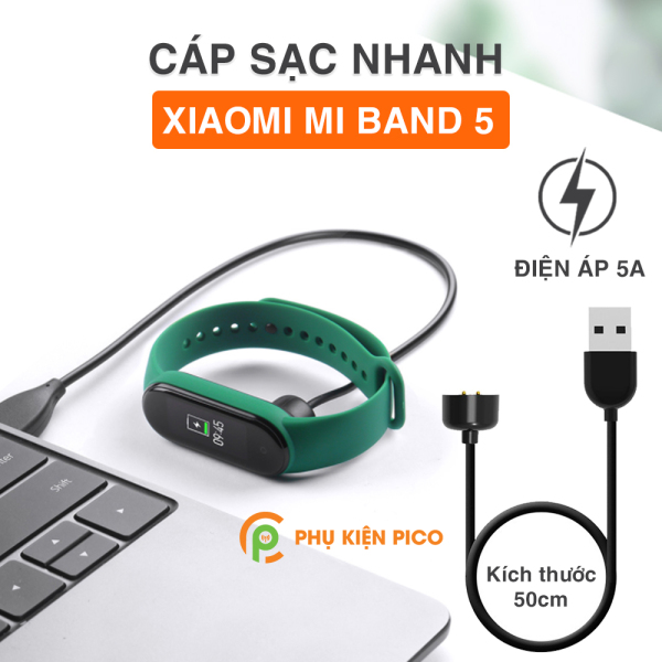Cáp sạc nhanh Mi Band 5 từ tính 5V kích thước 50cm / 100cm – Dây sạc cho đồng hồ Xiaomi Mi Band 5