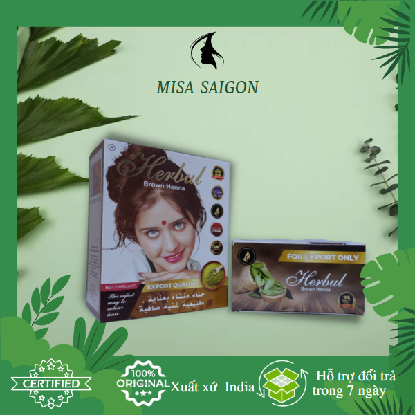 [HCM]Nhuộm tóc thảo dược Herbul Henna Ấn độ màu nâu