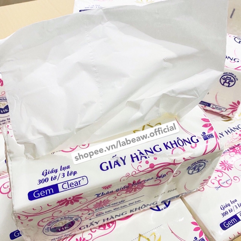 Giấy ăn lụa, giấy rút 3 lớp gói 300 tờ Giấy ăn lụa
