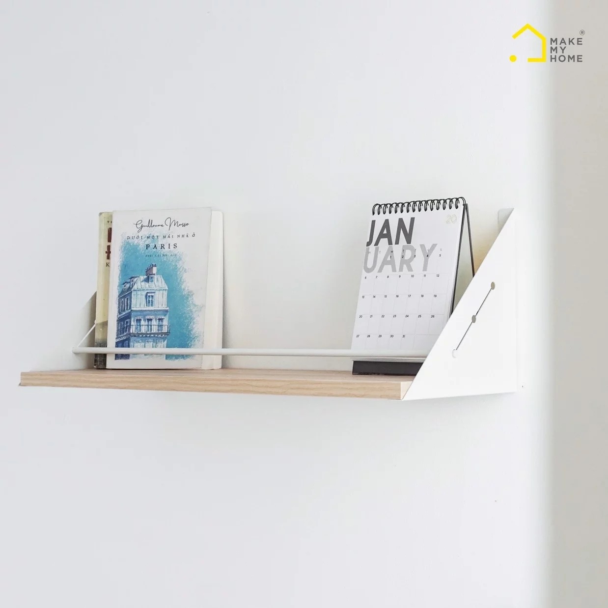 Kệ sách treo tường, kệ trang trí treo tường bằng gỗ fego make my home