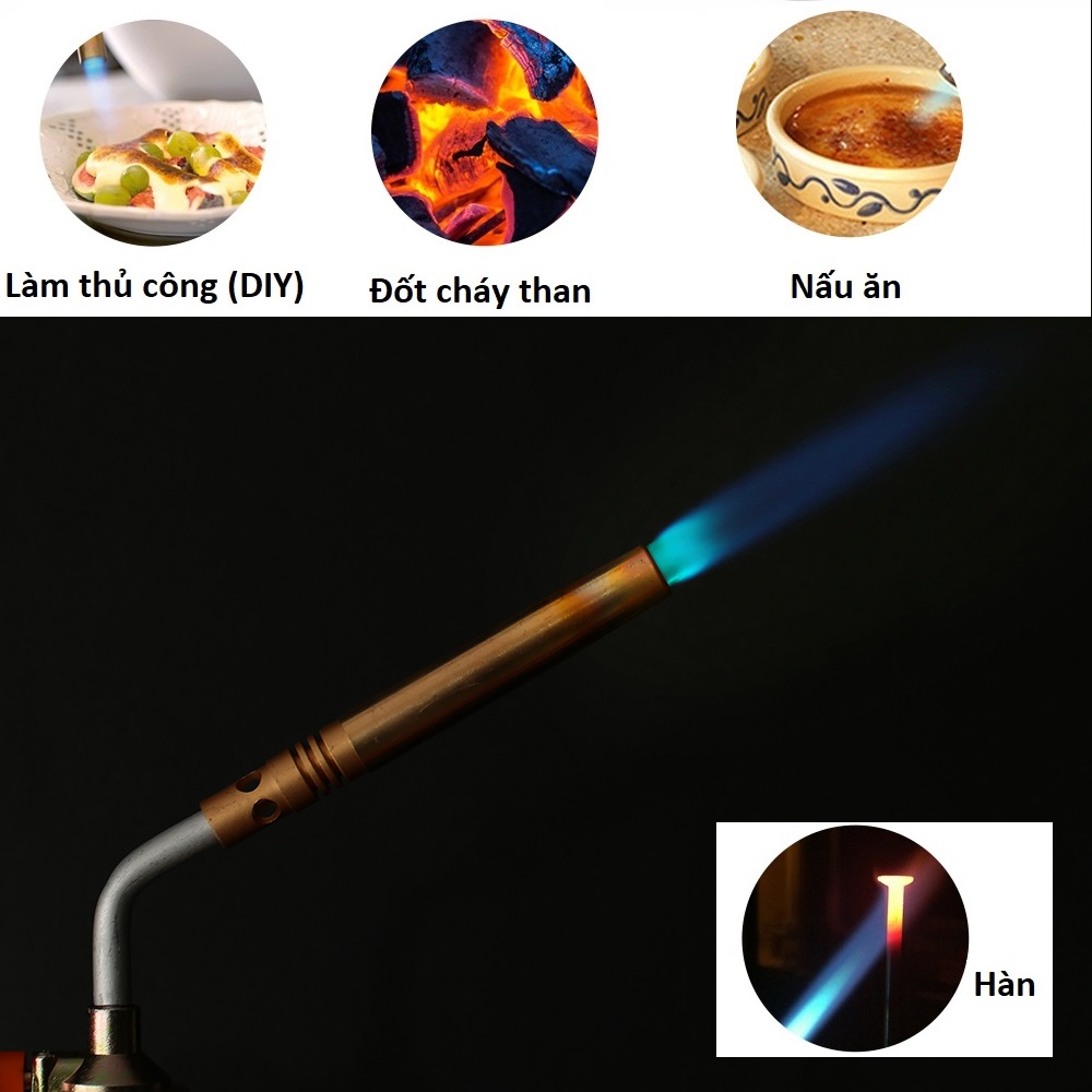 Đèn khò hàn ống đồng - Đầu khò lửa - Sử dụng bình gas mini