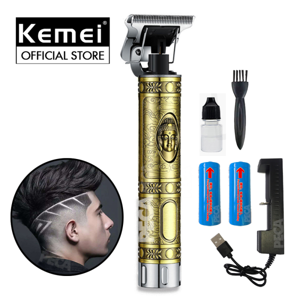 Tông đơ chấn viền không dây Kemei KM-1971A có thể khắc tatoo, cạo trắng... dây sạc USB, Sạc nhanh 2h - hàng phân phối chính thức,