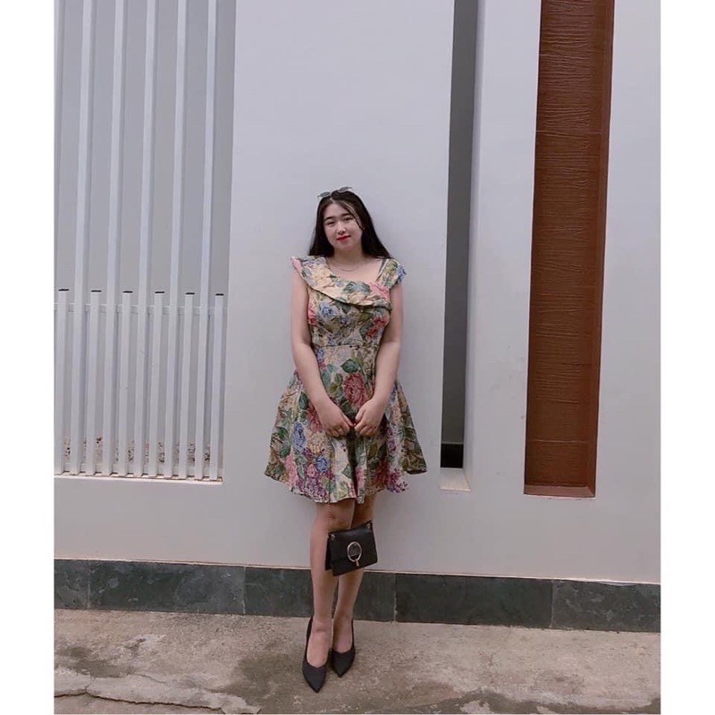 [HCM]Đầm Hoa Cổ U Bigsize 60=>90KG