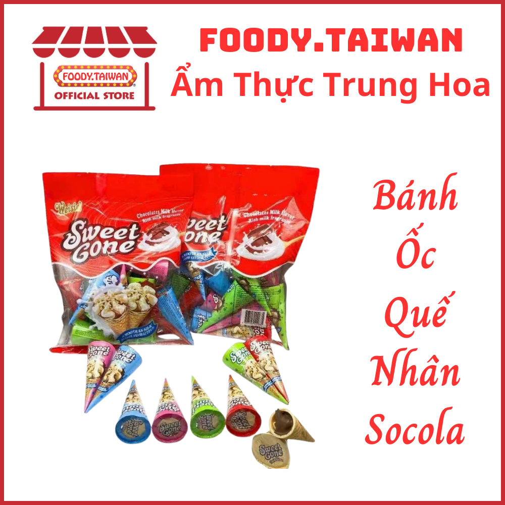 Bánh Ốc Quế Nhân Socola - Bánh Kem Ốc Quế Socola - Hàng Tết - foody.taiwan