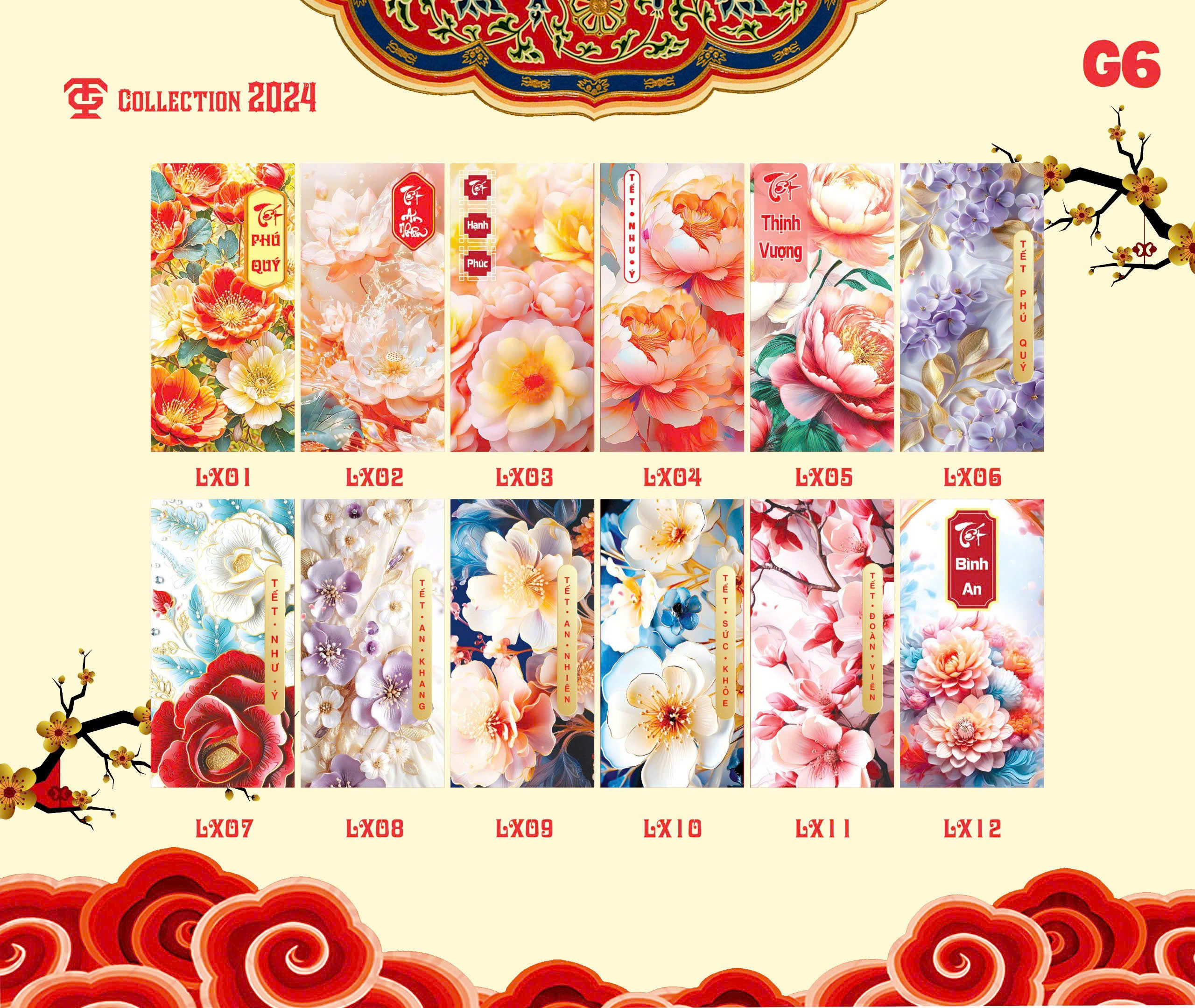 Combo 100 bao lì xì hoa lá hottrend 2025