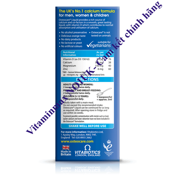 Canxi dạng nước - Osteocare Liquid