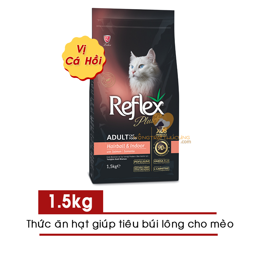 Thức Ăn Mèo Giúp Tiêu Búi Lông Reflex Plus HairBall Gói 1.5KG - Reflex Plus Adult Cat Food Hairball Salmon - [Nông Trại Thú Cưng]