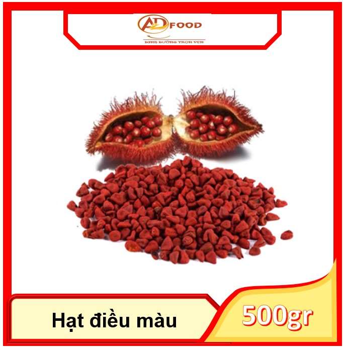 Hạt điều màu nguyên hạt gói 500g