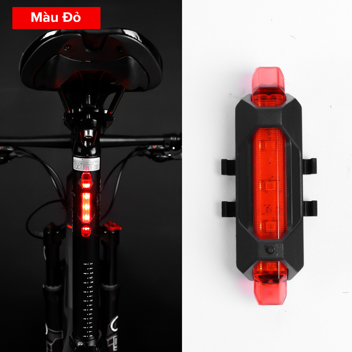 Đèn xe đạp hậu led có pin sạc usb, đèn hậu xe đạp thể thao gắn sau cảnh báo an toàn chính hãng amalife